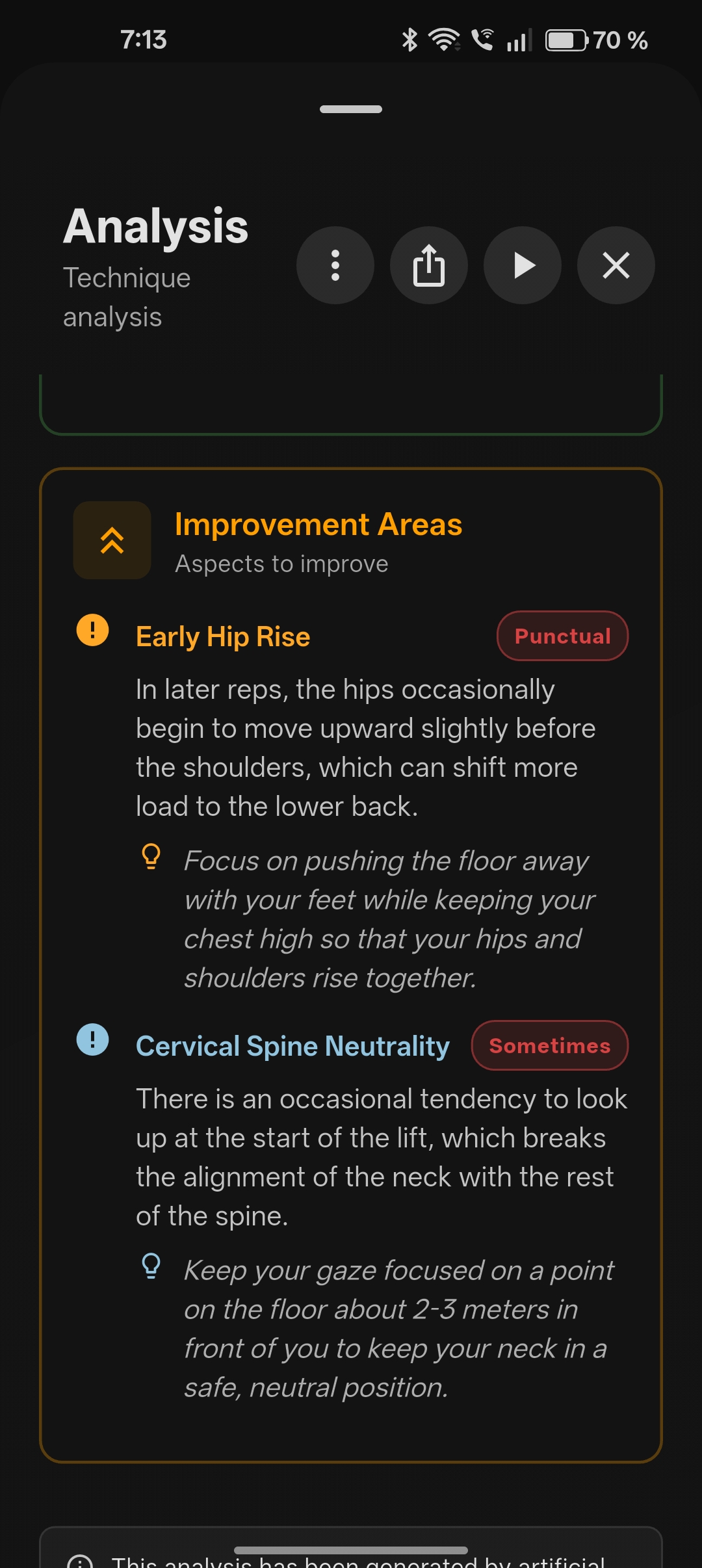 Improvement areas